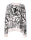 Dolce & Gabbana White Black Logo Print Women Pullover Sweater by Dolce & Gabbana