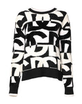 Dolce & Gabbana White Black Logo Print Women Pullover Sweater by Dolce & Gabbana