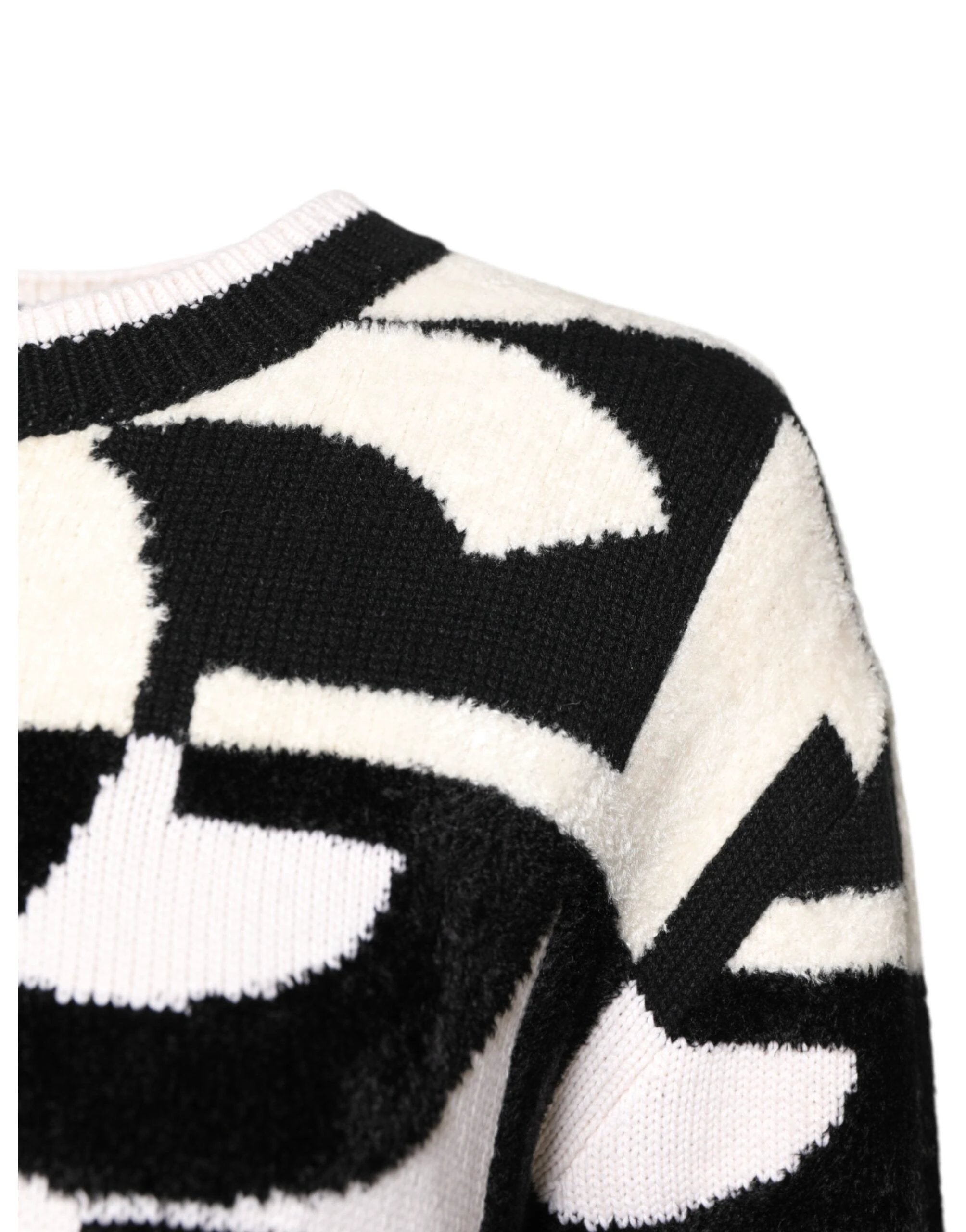 Dolce & Gabbana White Black Logo Print Women Pullover Sweater by Dolce & Gabbana