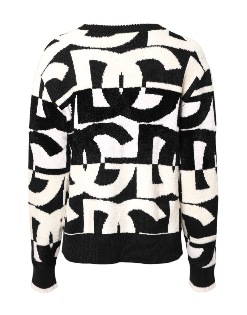 Dolce & Gabbana White Black Logo Print Women Pullover Sweater by Dolce & Gabbana