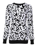 Dolce & Gabbana Black White Logo Print Women Pullover Sweater by Dolce & Gabbana