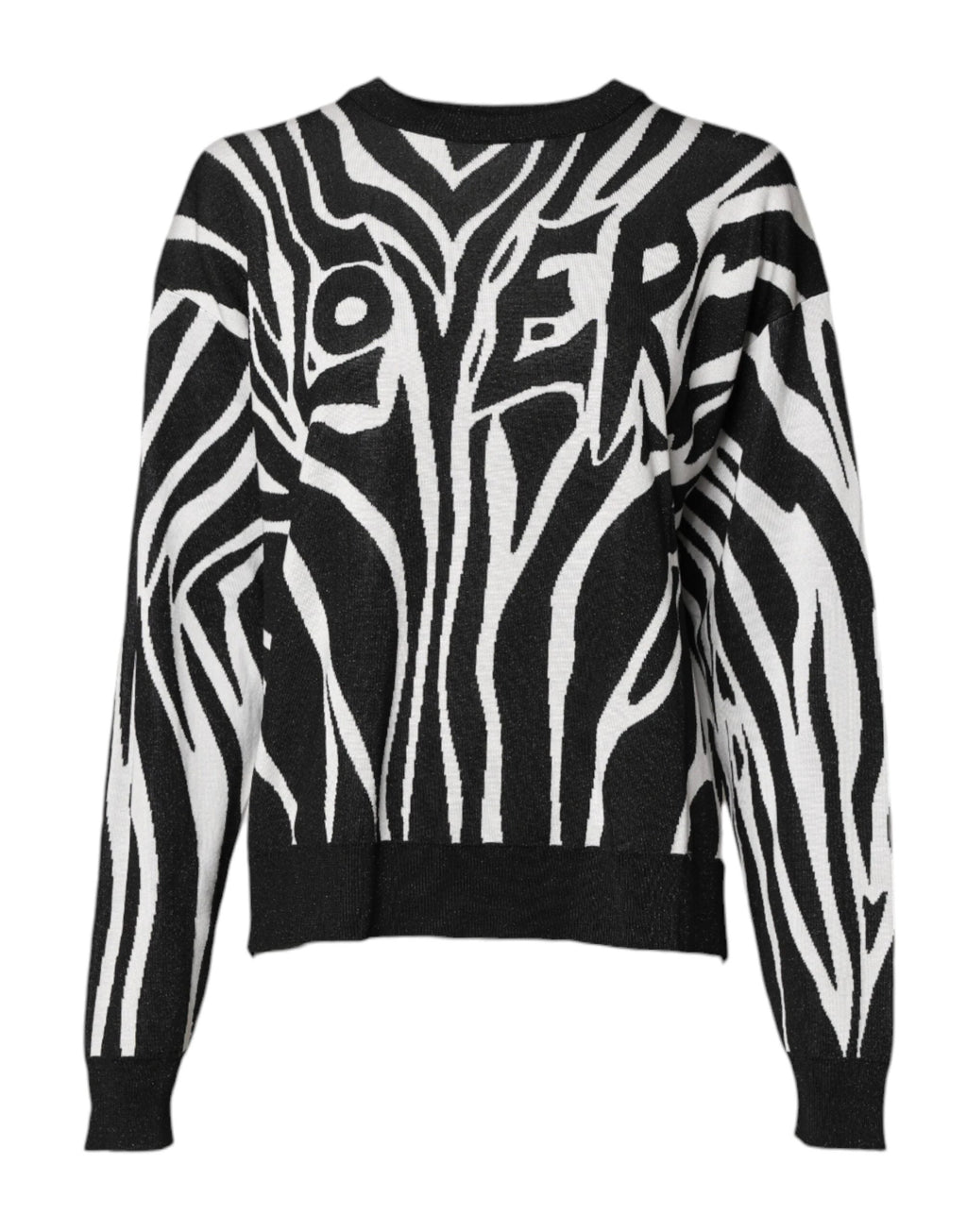 Dolce & Gabbana Black White Print Women Pullover Sweater by Dolce & Gabbana