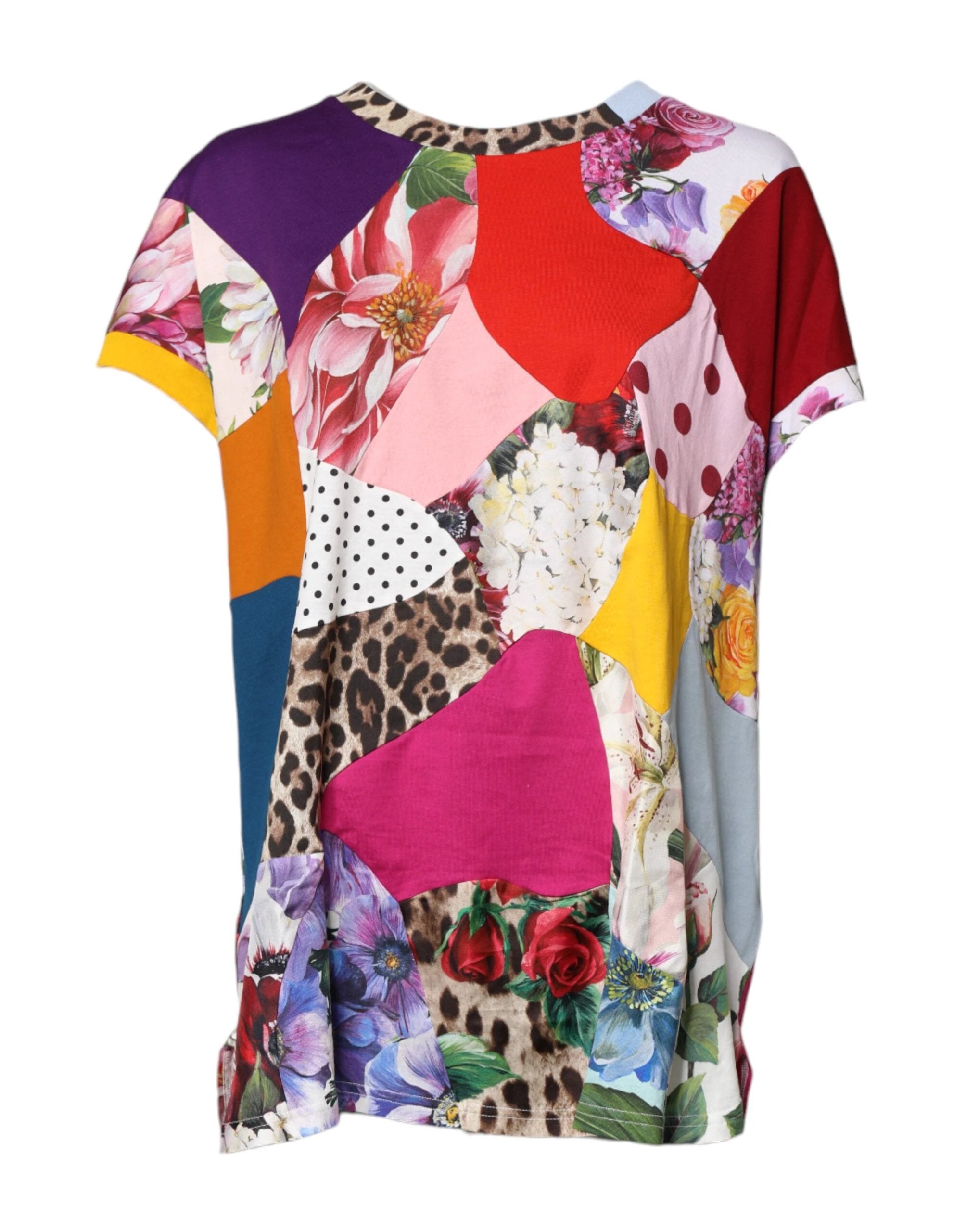 Dolce & Gabbana Multicolor Patchwork Short Sleeve Blouse Top by Dolce & Gabbana