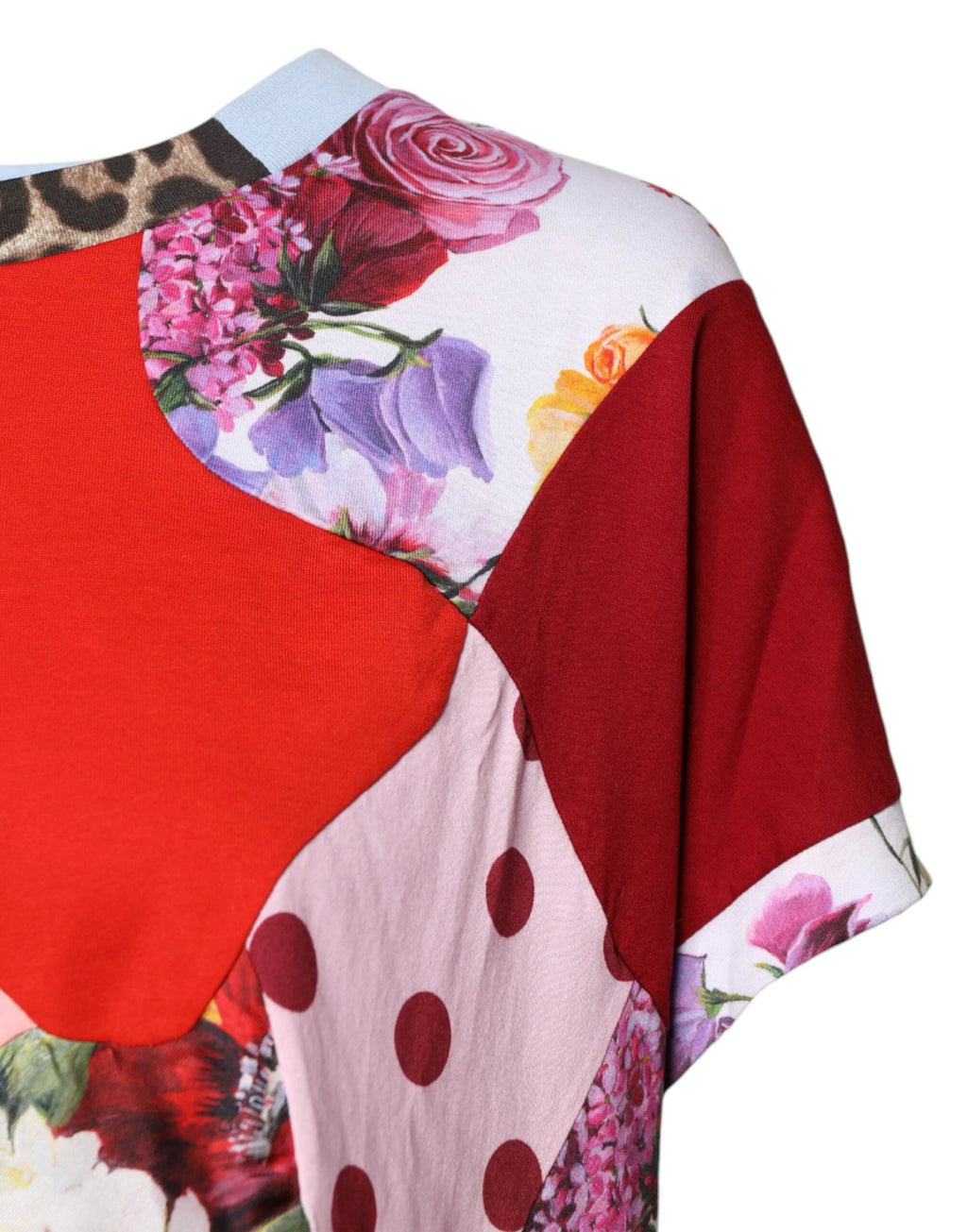 Dolce & Gabbana Multicolor Patchwork Short Sleeve Blouse Top by Dolce & Gabbana