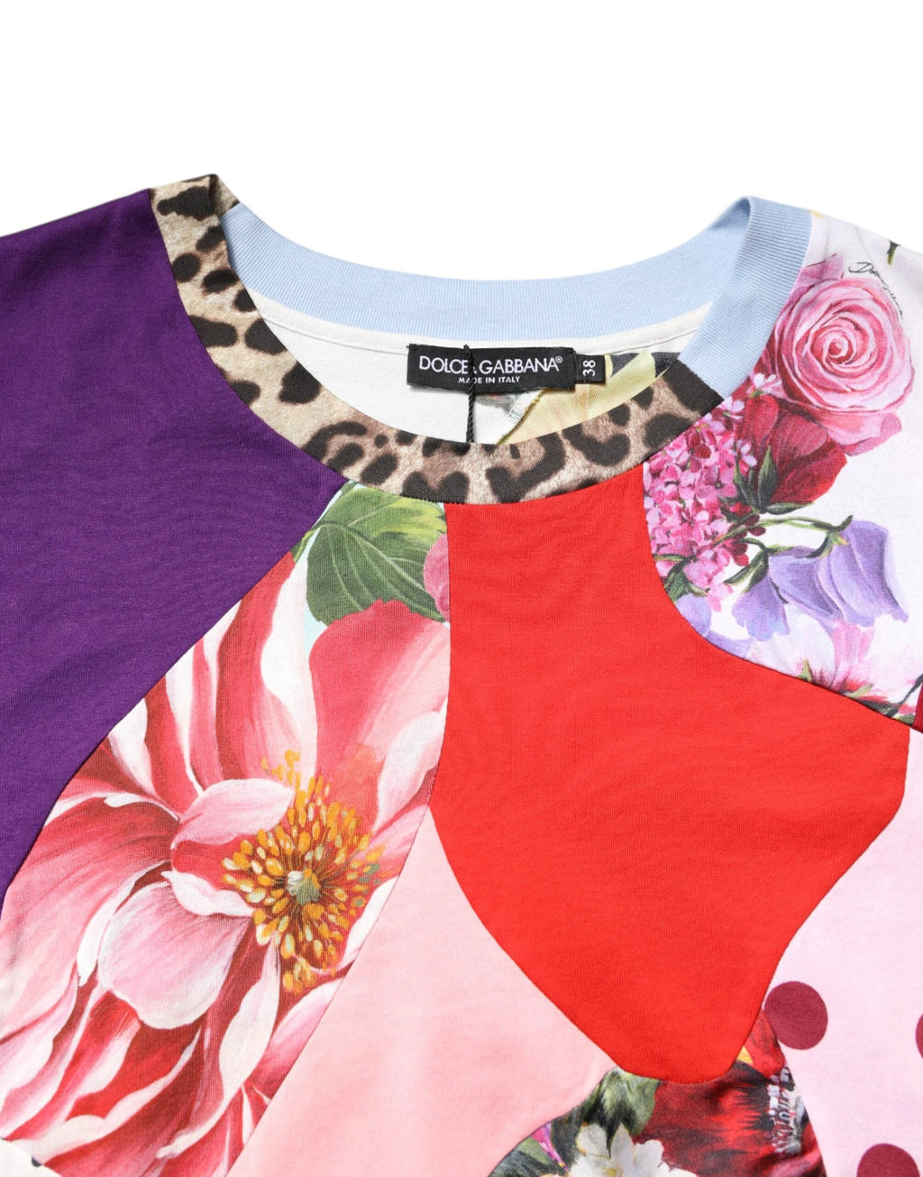 Dolce & Gabbana Multicolor Patchwork Short Sleeve Blouse Top by Dolce & Gabbana