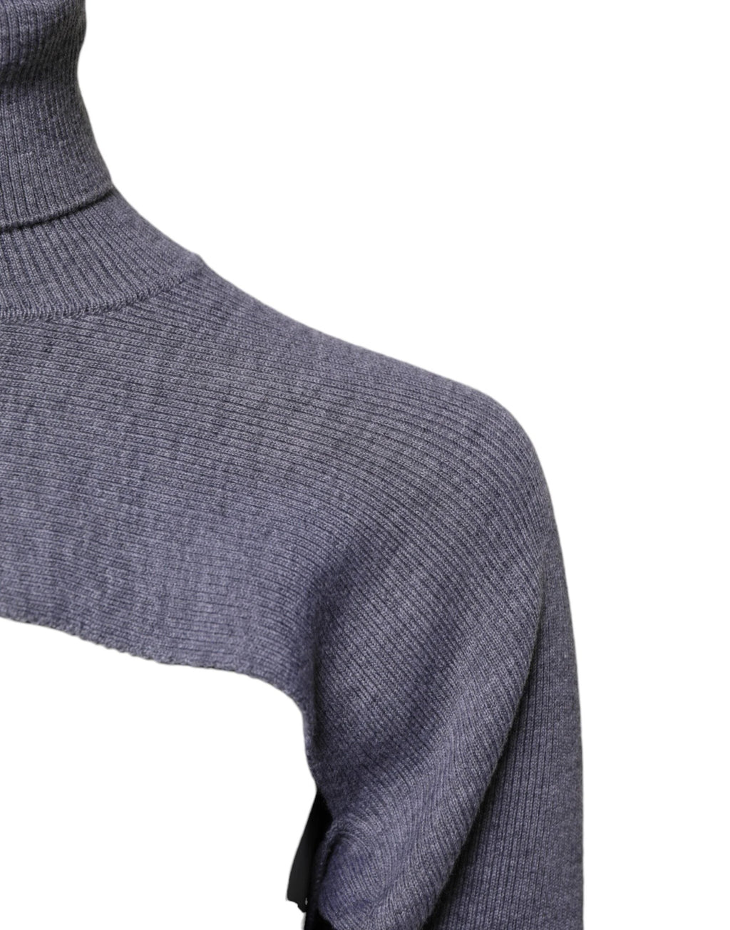 Dolce & Gabbana Gray Wool Knit Turtleneck Cropped Top Sweater by Dolce & Gabbana