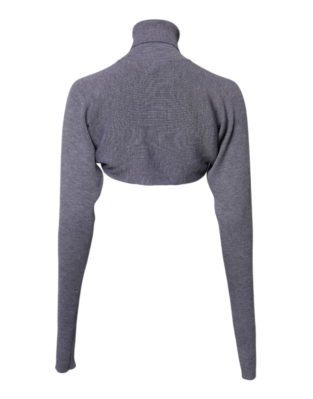 Dolce & Gabbana Gray Wool Knit Turtleneck Cropped Top Sweater by Dolce & Gabbana