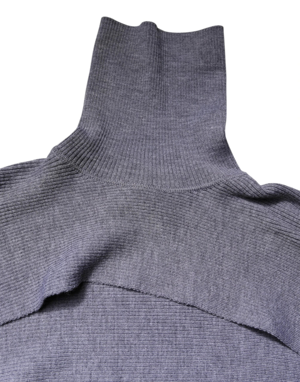 Dolce & Gabbana Gray Wool Knit Turtleneck Cropped Top Sweater by Dolce & Gabbana