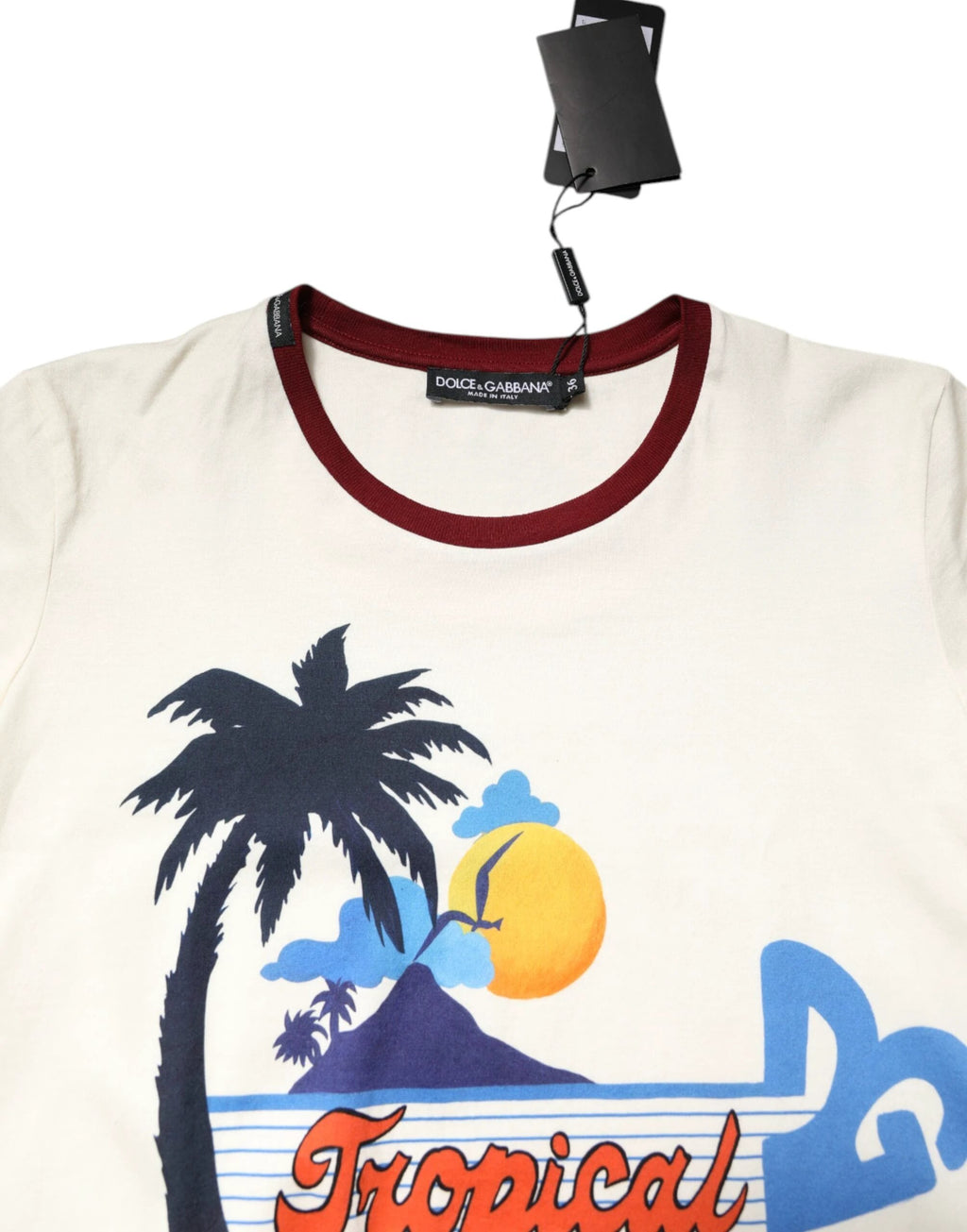 Dolce & Gabbana White Cotton Print Short Sleeves Top T-shirt by Dolce & Gabbana