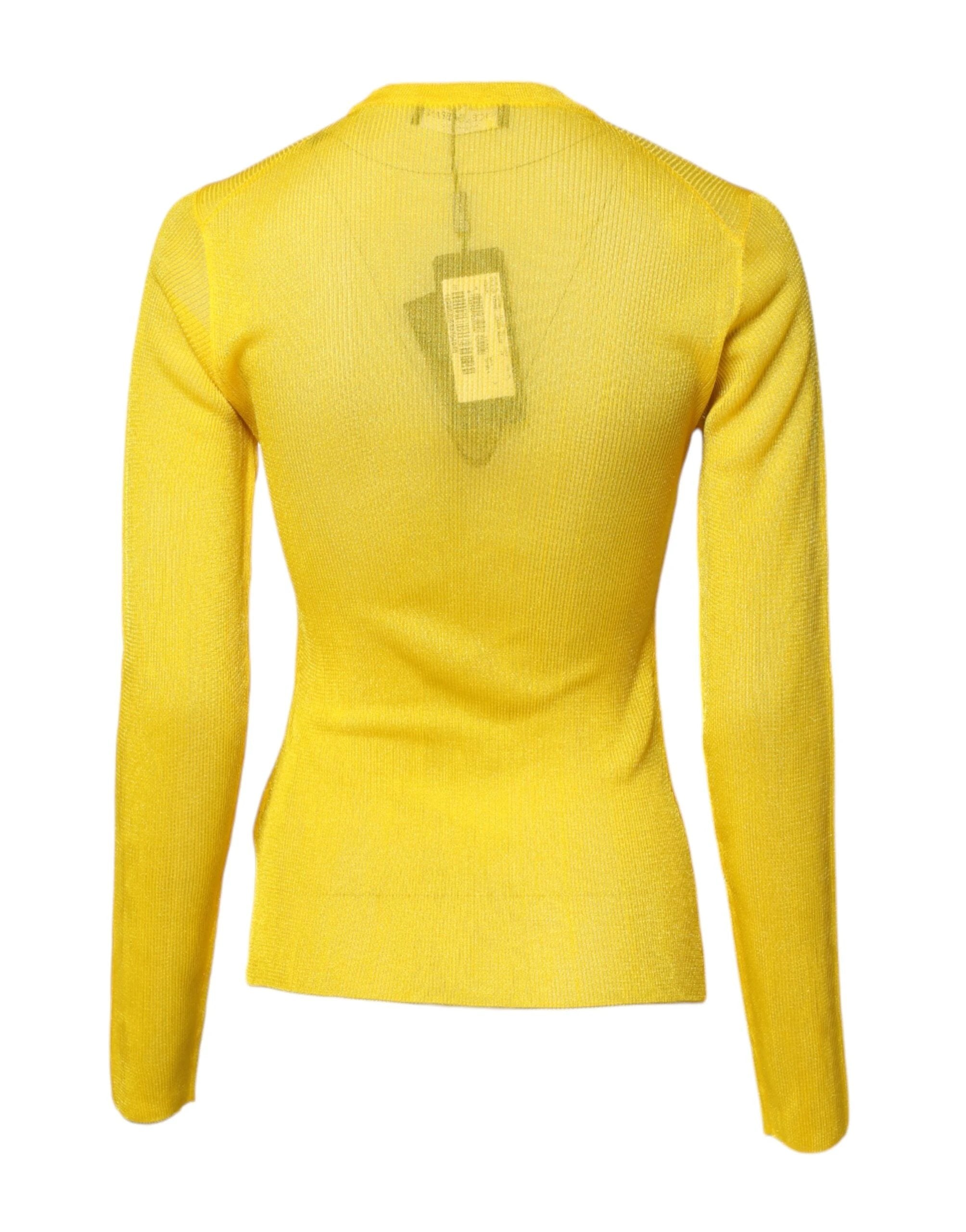 Dolce & Gabbana Yellow Polyester Women Pullover Top Sweater by Dolce & Gabbana