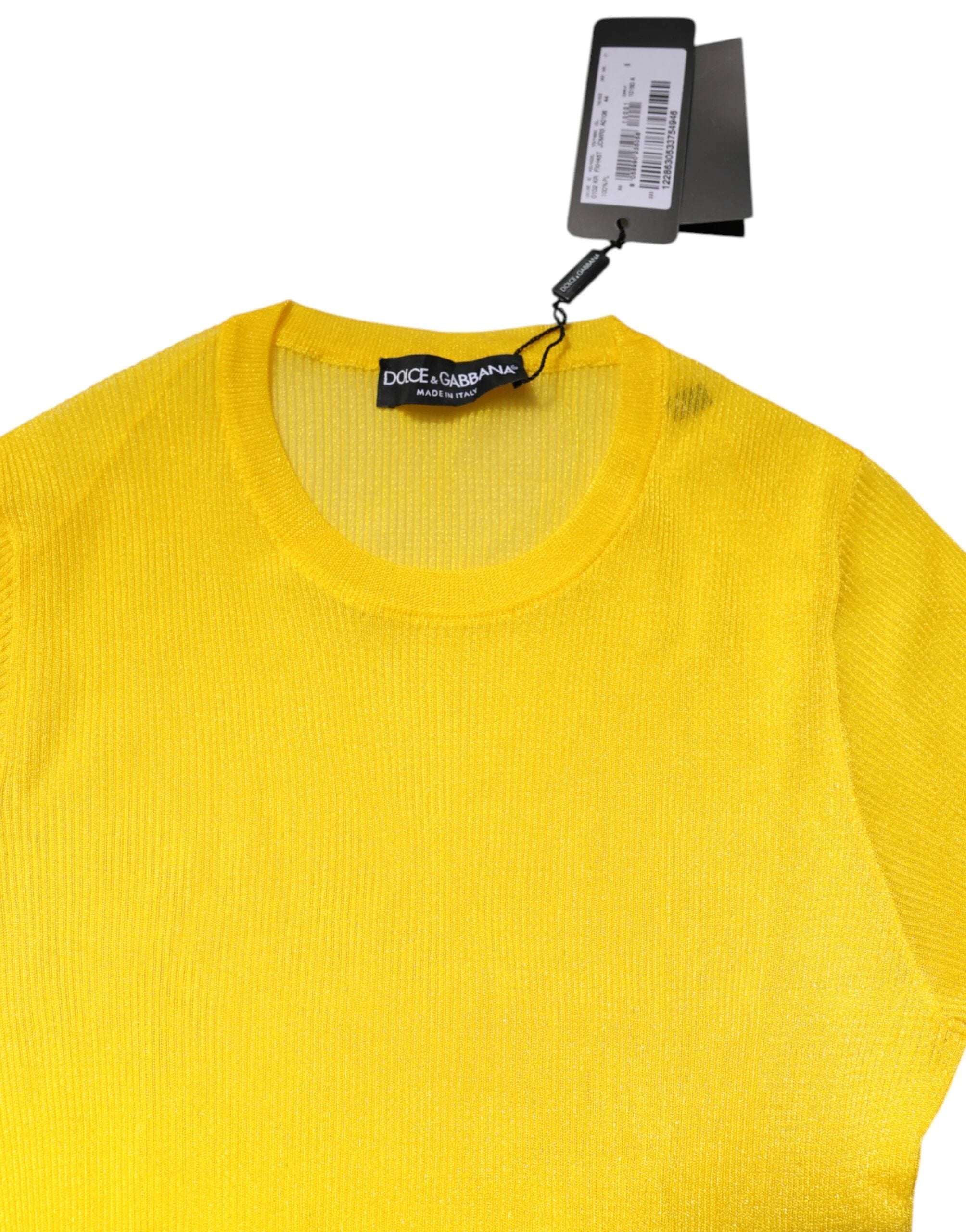 Dolce & Gabbana Yellow Polyester Women Pullover Top Sweater by Dolce & Gabbana