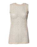Dolce & Gabbana Ivory Nylon Logo See Through Sleeveless Tank Top by Dolce & Gabbana