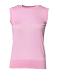 Dolce & Gabbana Pink Cashmere Round Neck Sleeveless Tank Top by Dolce & Gabbana