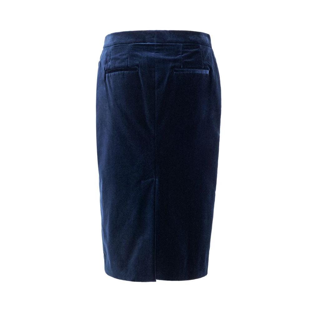 Tom Ford Blue Cotton Midi Skirt by Tom Ford