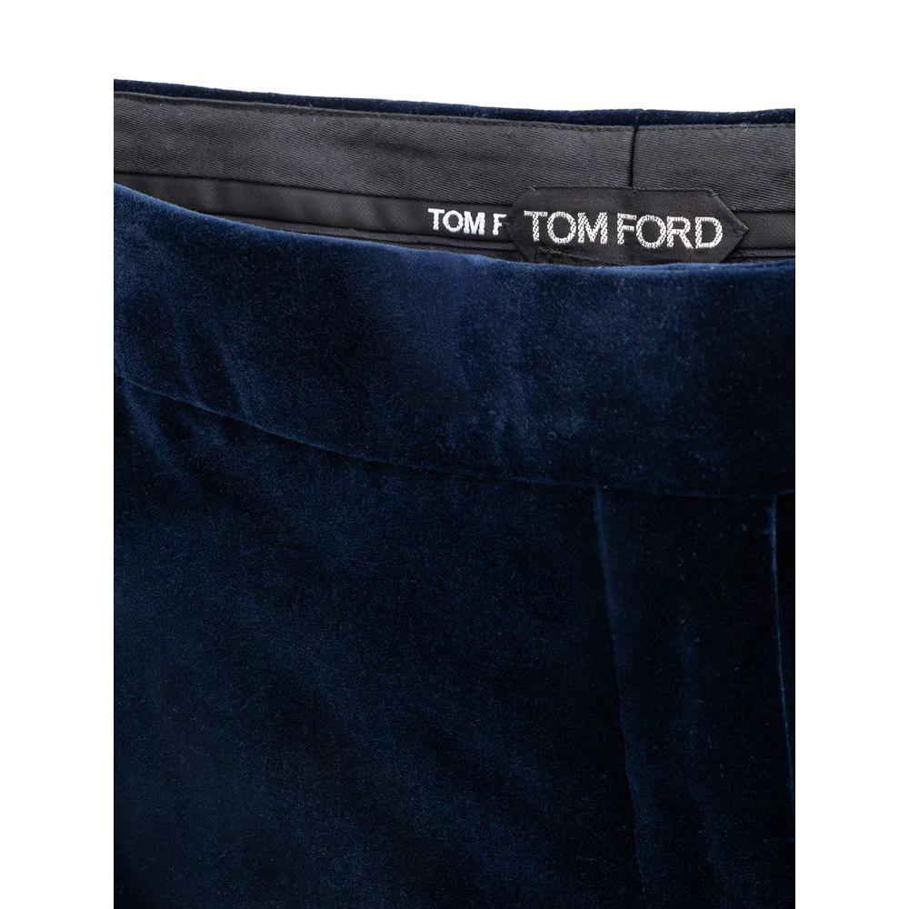 Tom Ford Blue Cotton Midi Skirt by Tom Ford