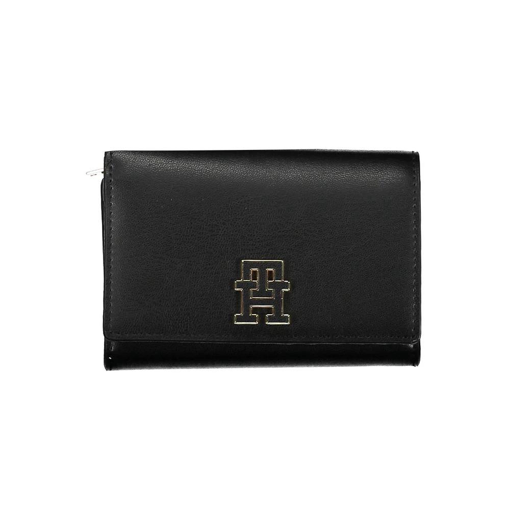 Portefeuille Tommy Hilfiger pour femme en polyuréthane noir