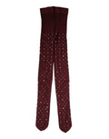 Dolce & Gabbana Maroon Nylon Crystal Embellished Pantyhose Tights by Dolce & Gabbana