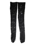 Dolce & Gabbana Black Floral Lace Cotton Stretch Stockings Socks by Dolce & Gabbana