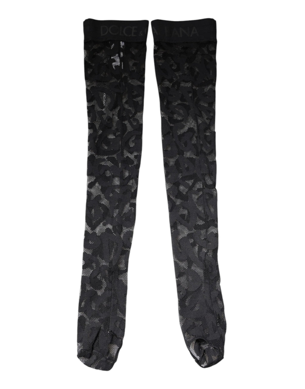 Dolce & Gabbana Black Floral Lace Cotton Stretch Stockings Socks by Dolce & Gabbana