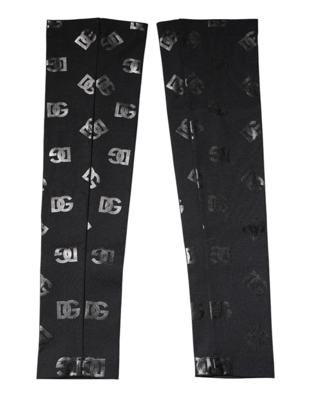 Dolce & Gabbana Black DG Logo Monogram Wool Stretch Arm Sleeves by Dolce & Gabbana