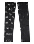 Dolce & Gabbana Black DG Logo Monogram Wool Stretch Arm Sleeves by Dolce & Gabbana
