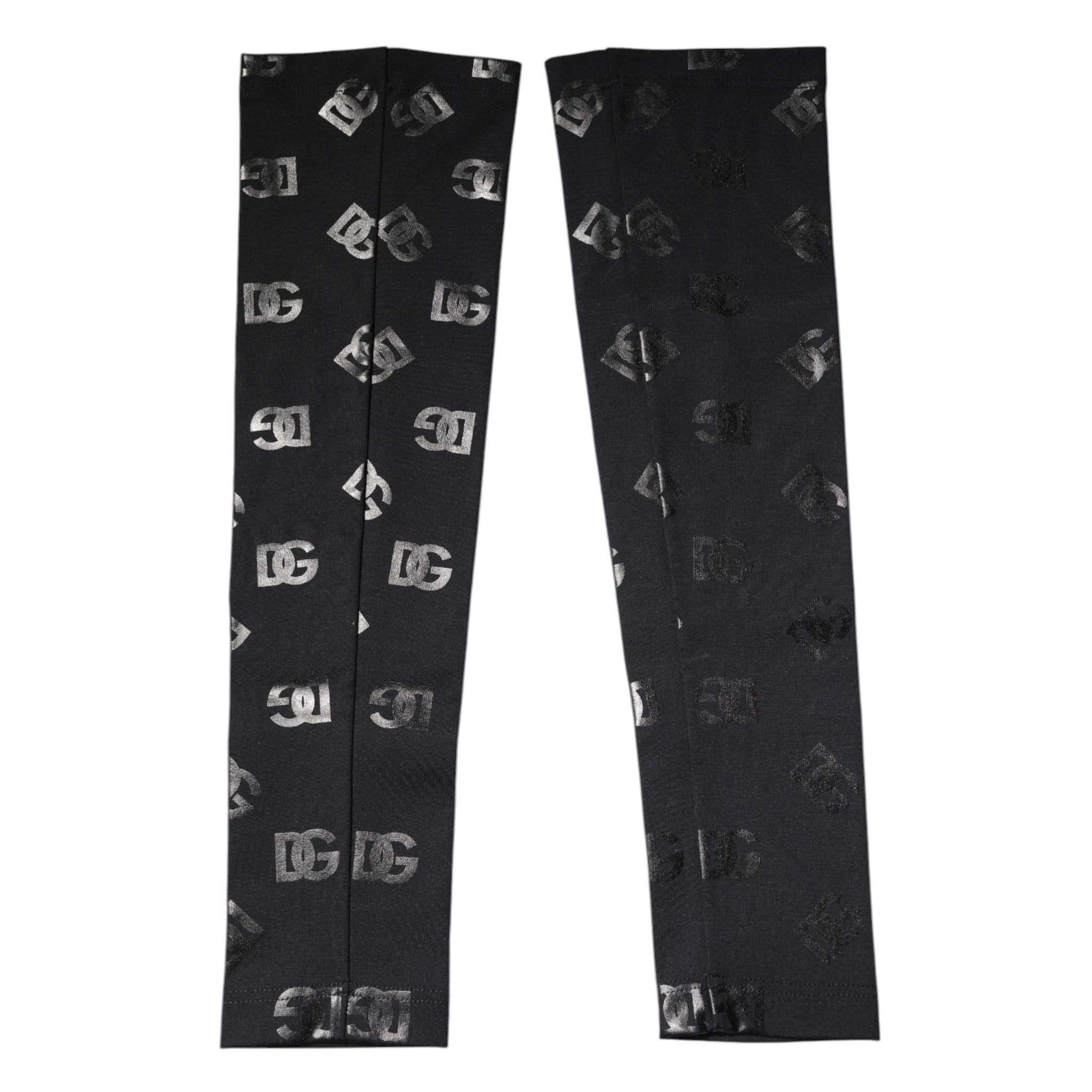 Dolce & Gabbana Black DG Logo Monogram Wool Stretch Arm Sleeves by Dolce & Gabbana