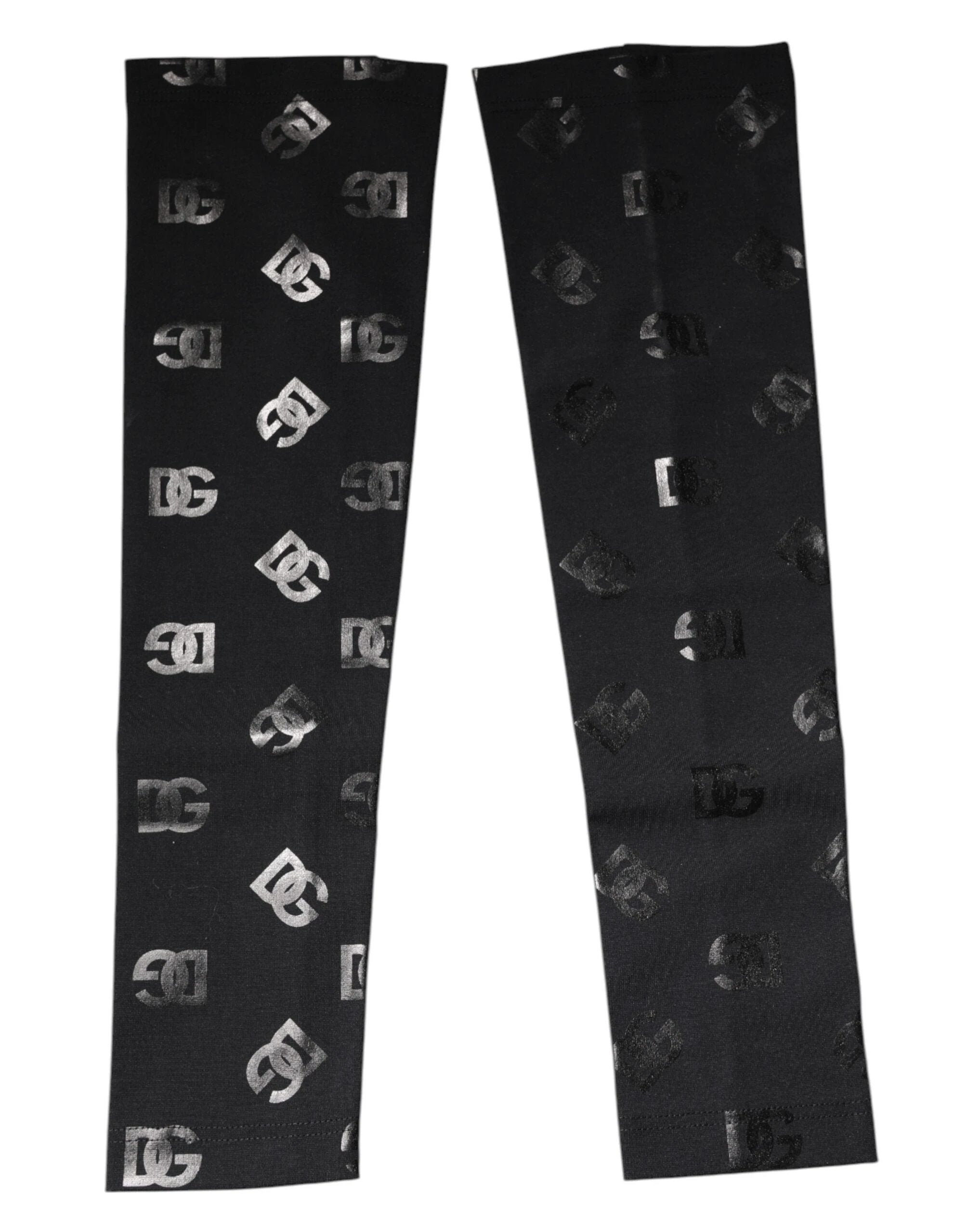 Dolce & Gabbana Black DG Logo Monogram Wool Stretch Arm Sleeves by Dolce & Gabbana