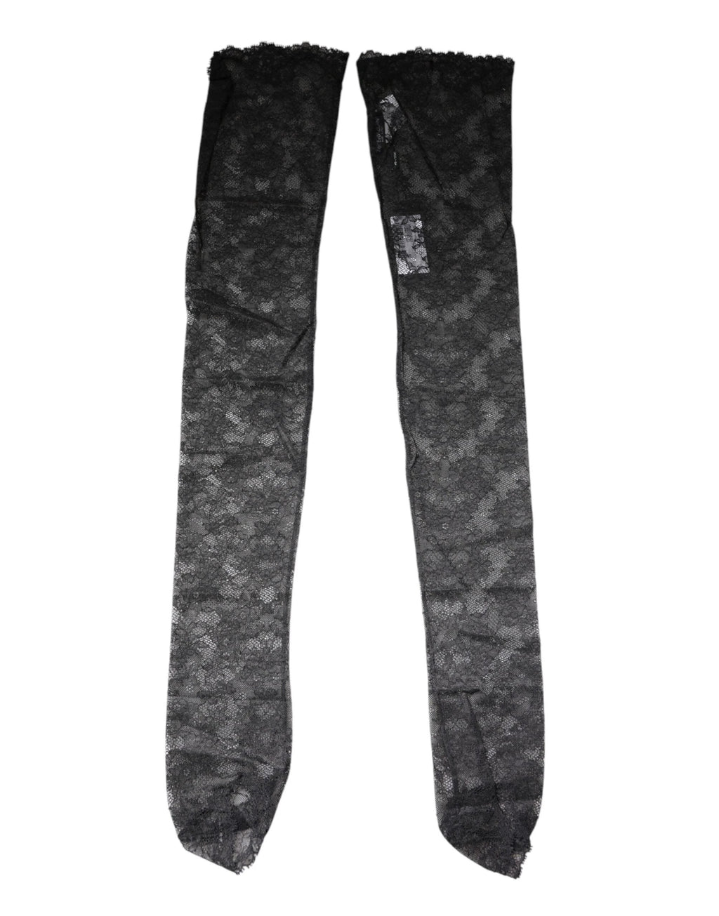 Dolce & Gabbana Black Floral Lace Cotton Stretch Stockings Socks by Dolce & Gabbana