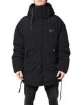Dolce & Gabbana Black Nylon Full Zip Hooded Parka Jacket by Dolce & Gabbana
