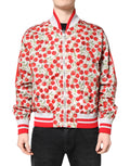 Dolce & Gabbana White Cherry Print Full Zip Bomber Jacket by Dolce & Gabbana