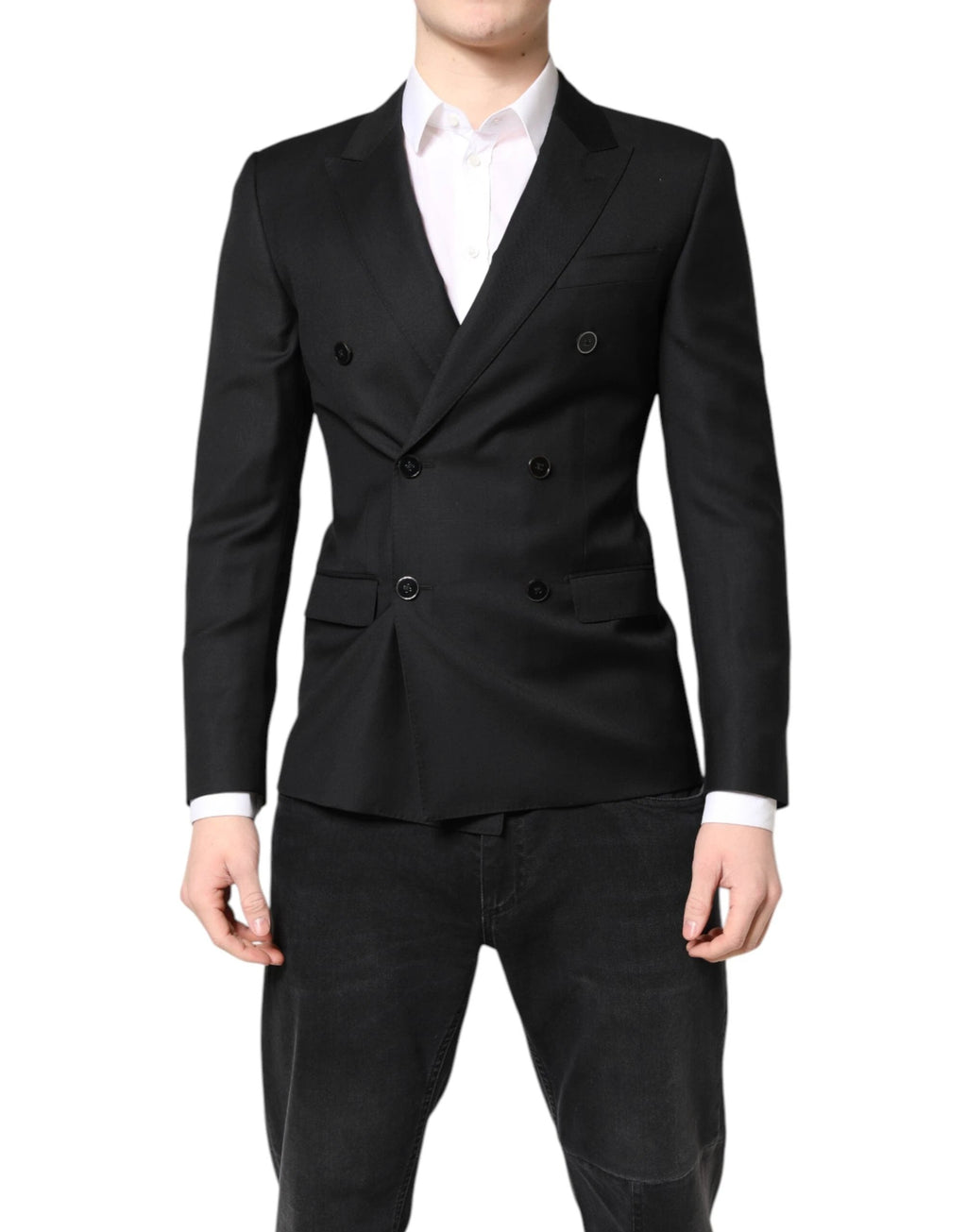 Dolce & Gabbana Black MARTINI Double Breasted Coat Blazer by Dolce & Gabbana