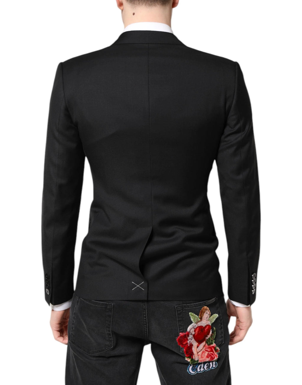 Dolce & Gabbana Black MARTINI Double Breasted Coat Blazer by Dolce & Gabbana