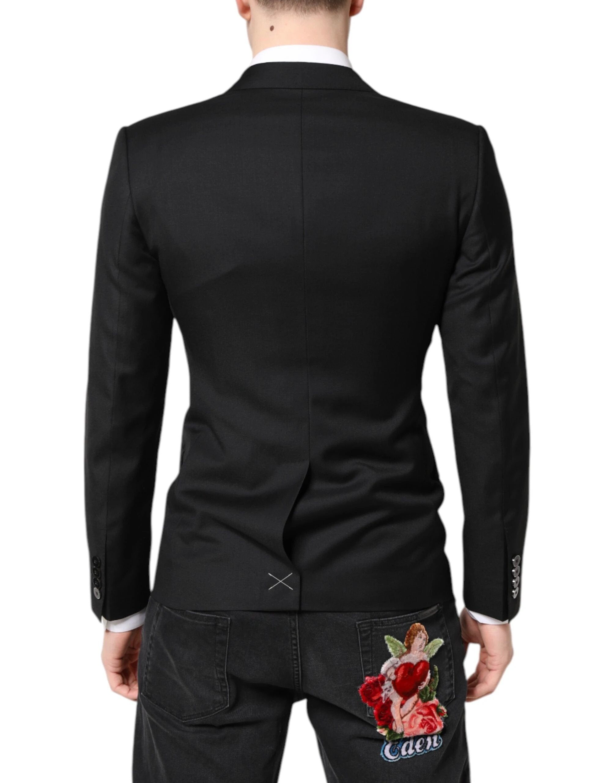 Dolce & Gabbana Black MARTINI Double Breasted Coat Blazer by Dolce & Gabbana