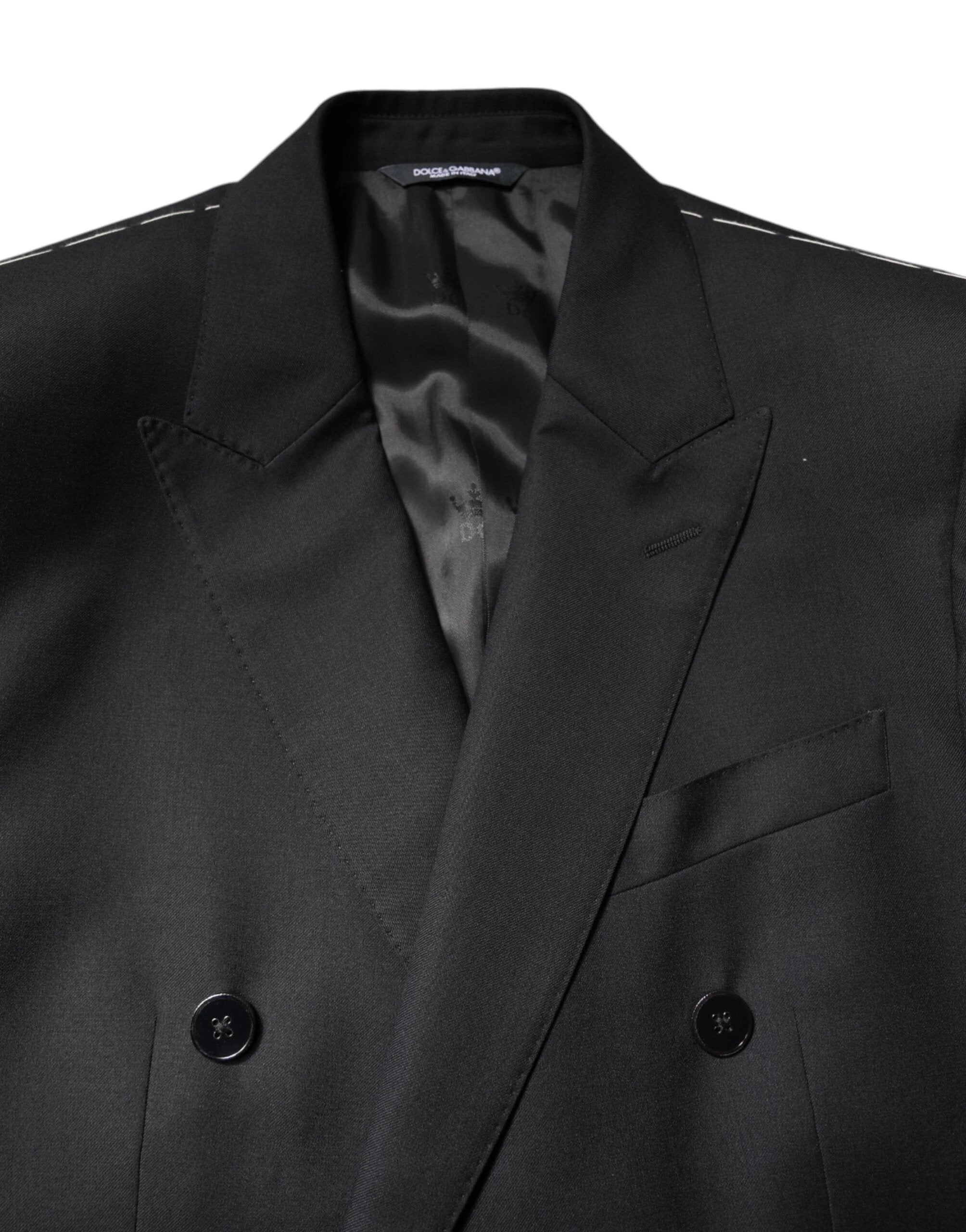 Dolce & Gabbana Black MARTINI Double Breasted Coat Blazer by Dolce & Gabbana