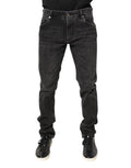 Dolce & Gabbana Gray Washed Cotton Skinny Denim Jeans by Dolce & Gabbana