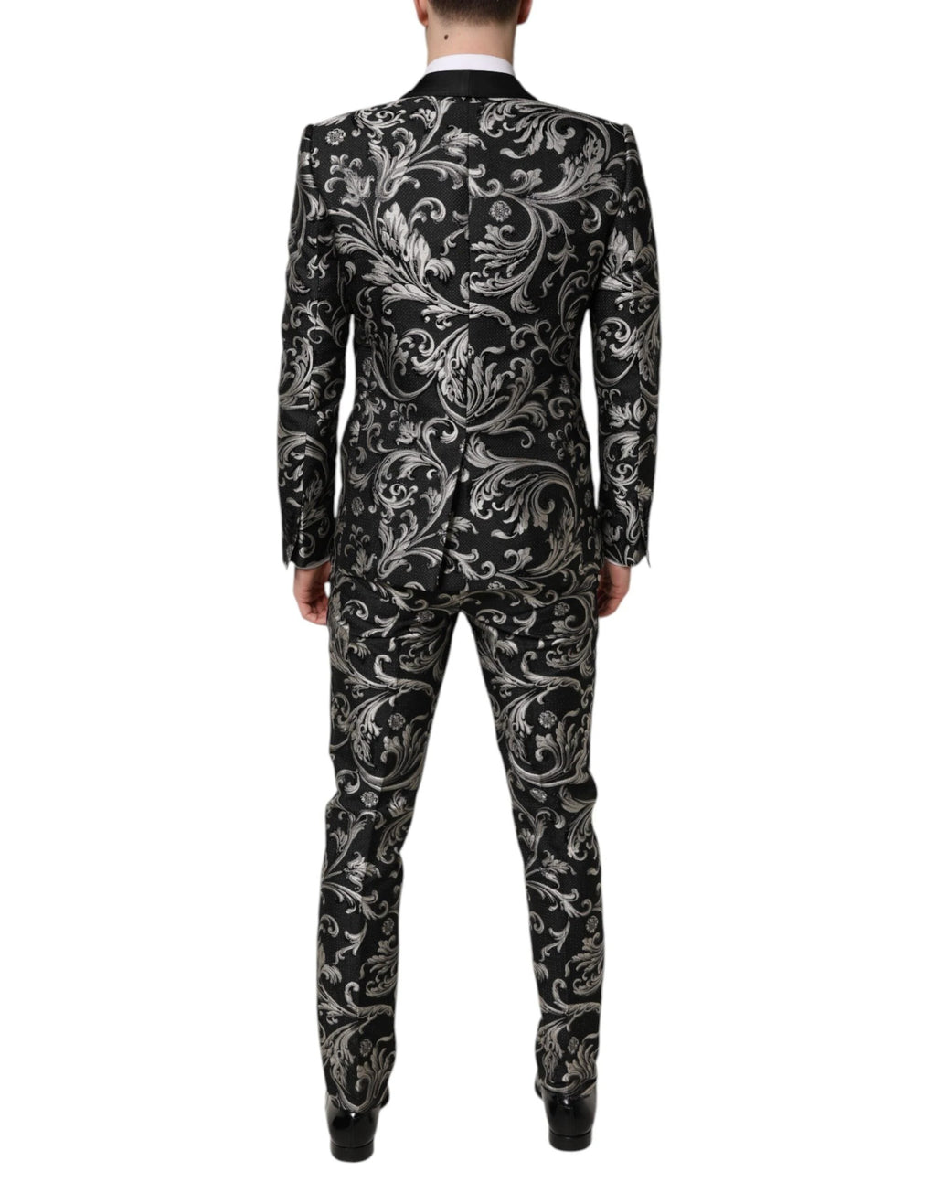 Dolce & Gabbana Black Gray MARTINI Jacquard Men 3 Piece Suit by Dolce & Gabbana
