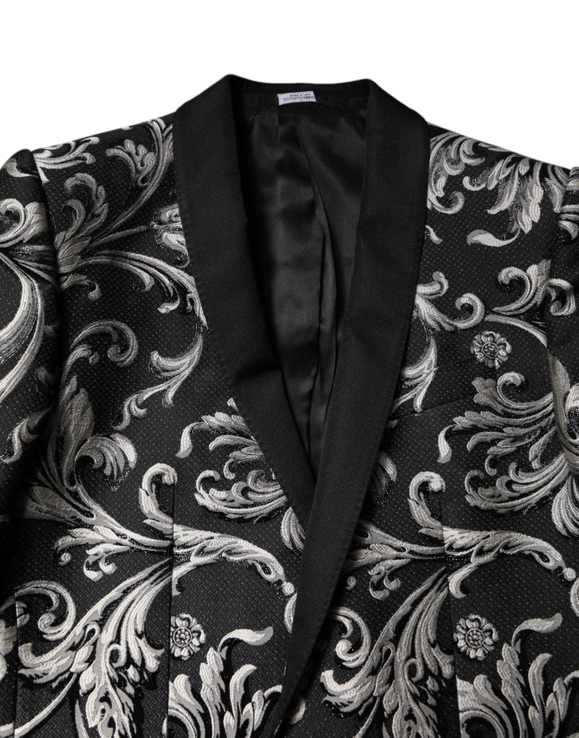 Dolce & Gabbana Black Gray MARTINI Jacquard Men 3 Piece Suit by Dolce & Gabbana