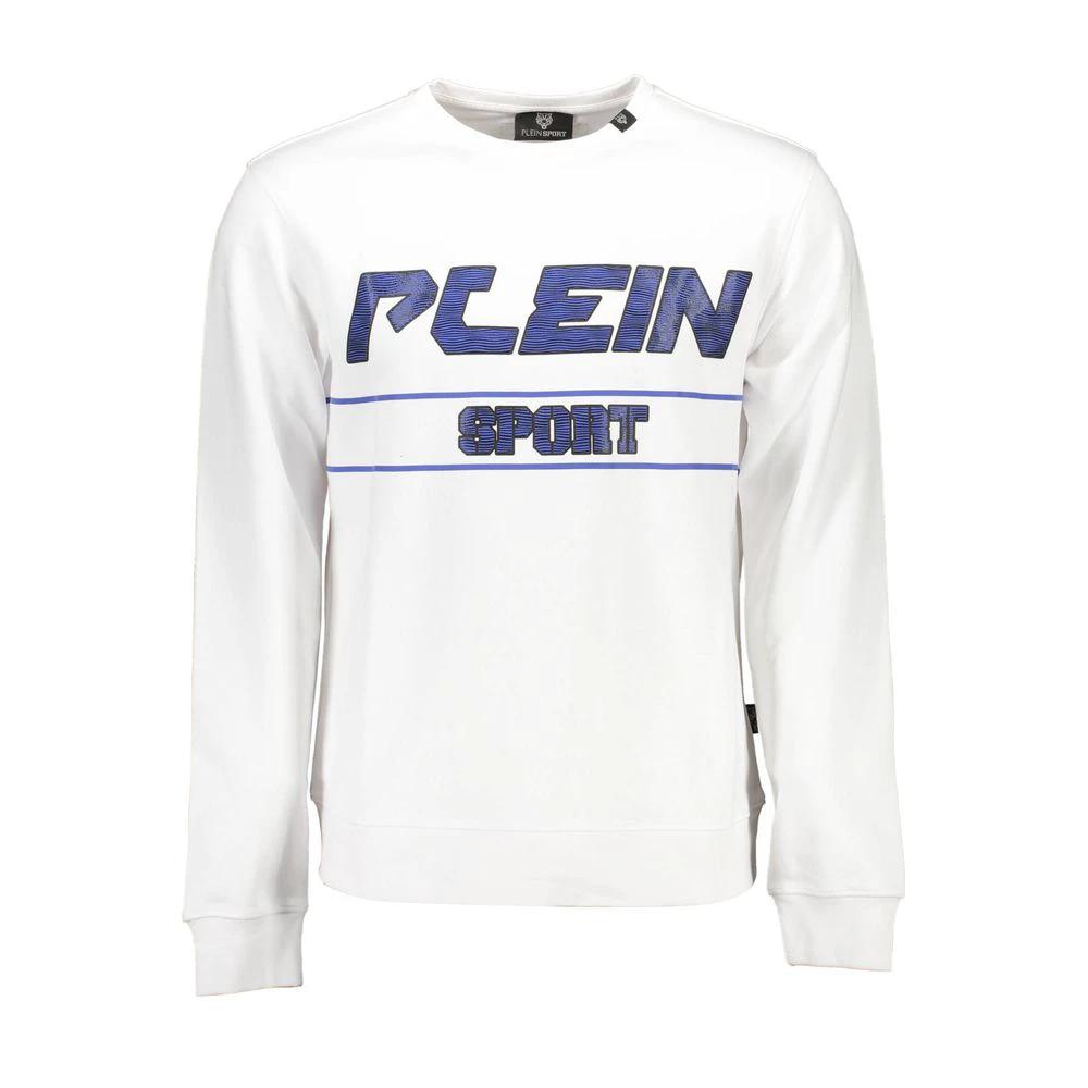 Plein Sport Bianco Cotton Men Sweatshirt Plein Sport