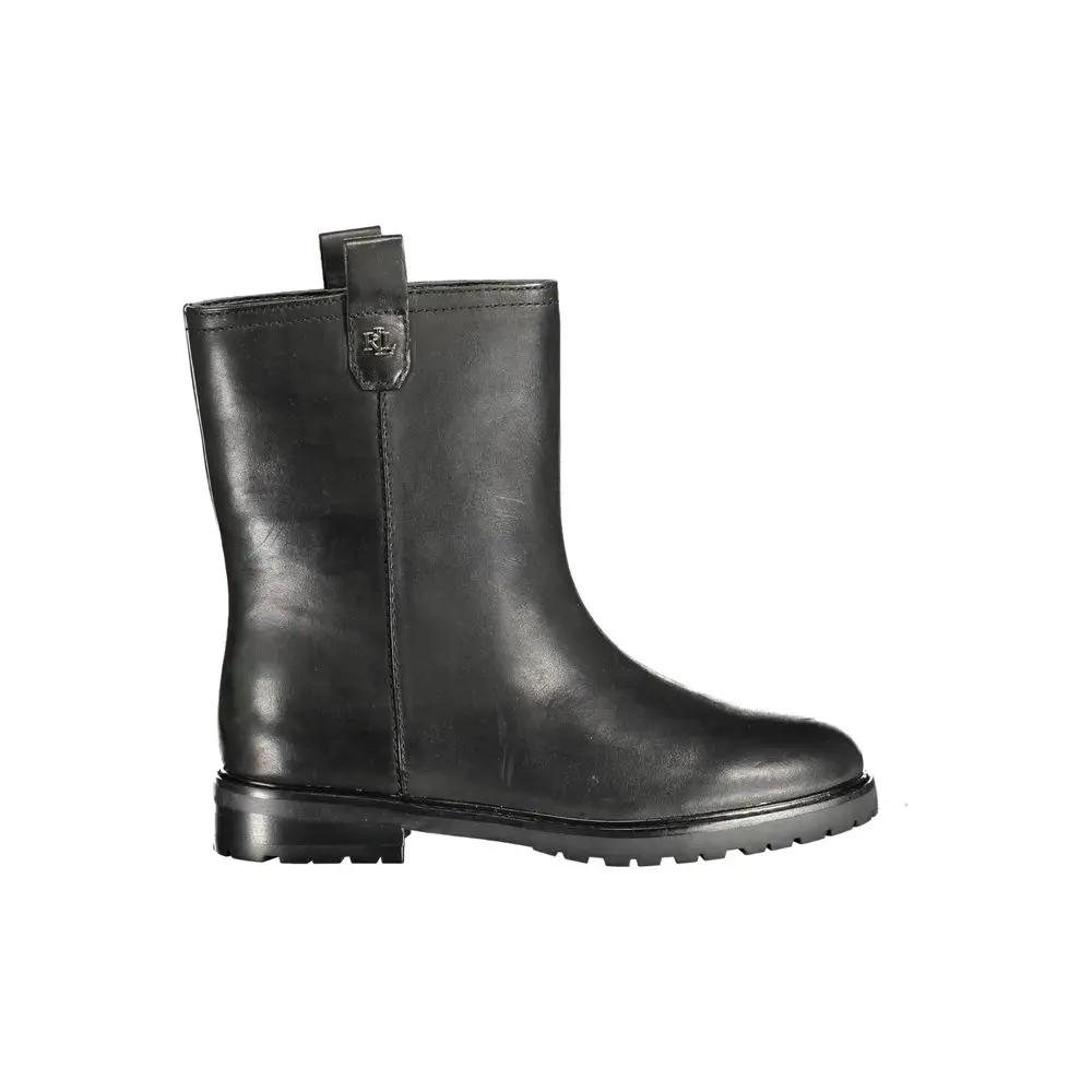 Bottines Ralph Lauren en cuir noir pour femme