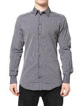 Dolce & Gabbana Black White Striped GOLD Formal Dress Shirt by Dolce & Gabbana