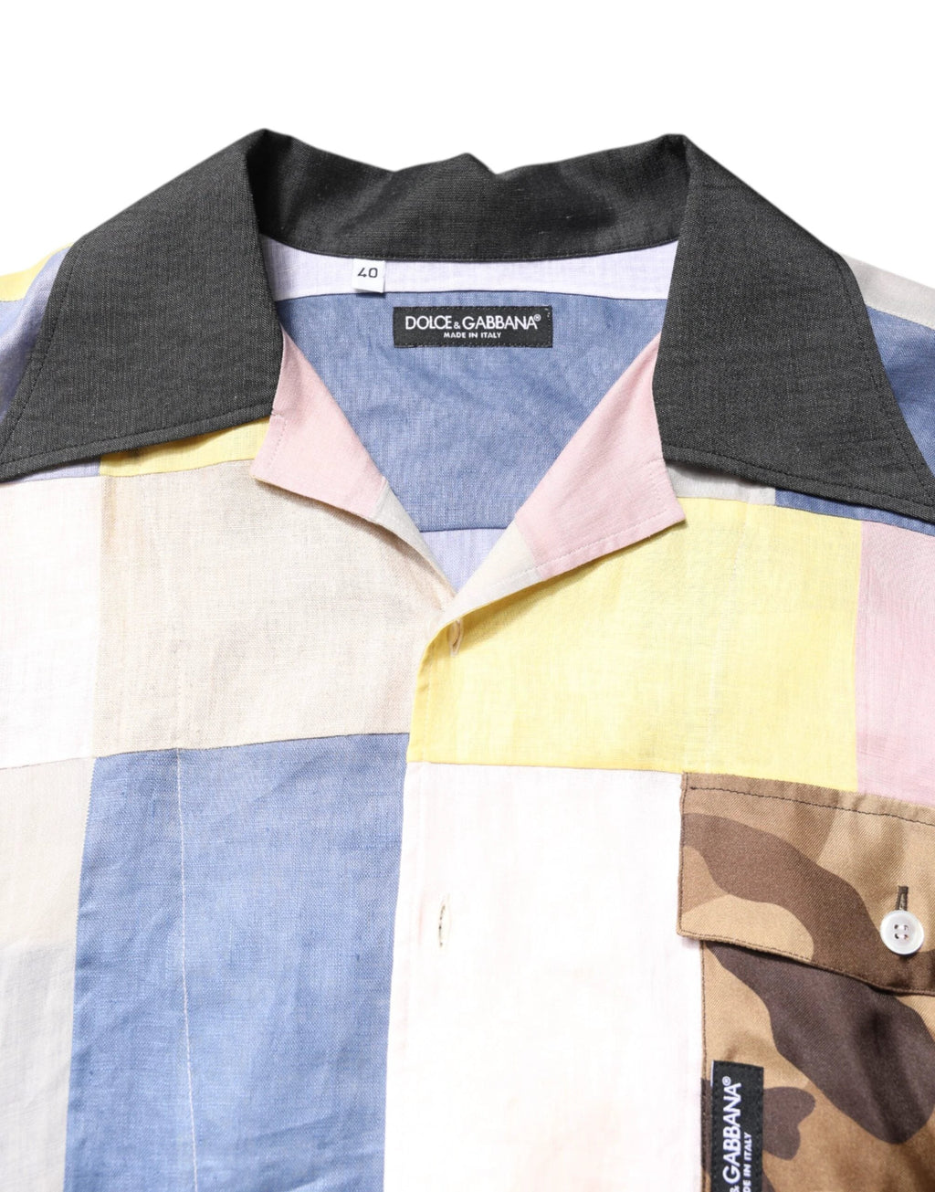Dolce & Gabbana Multicolor Patchwork Short Sleeve Shirt by Dolce & Gabbana