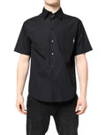 MSGM Black Printed Short Sleeves Collared Men Casual Shirt by MSGM
