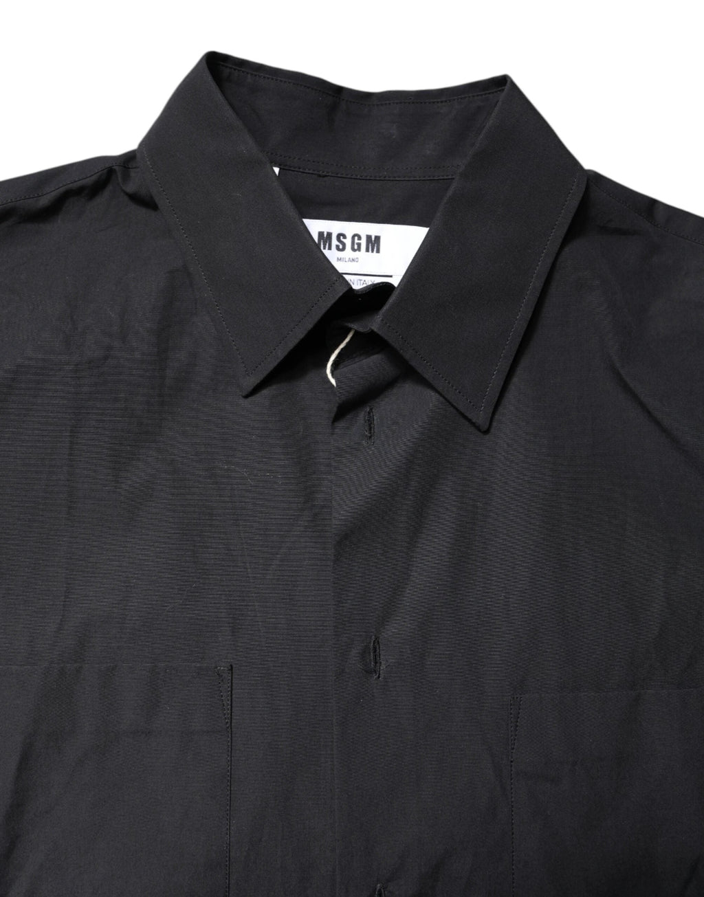 MSGM Black Printed Short Sleeves Collared Men Casual Shirt by MSGM