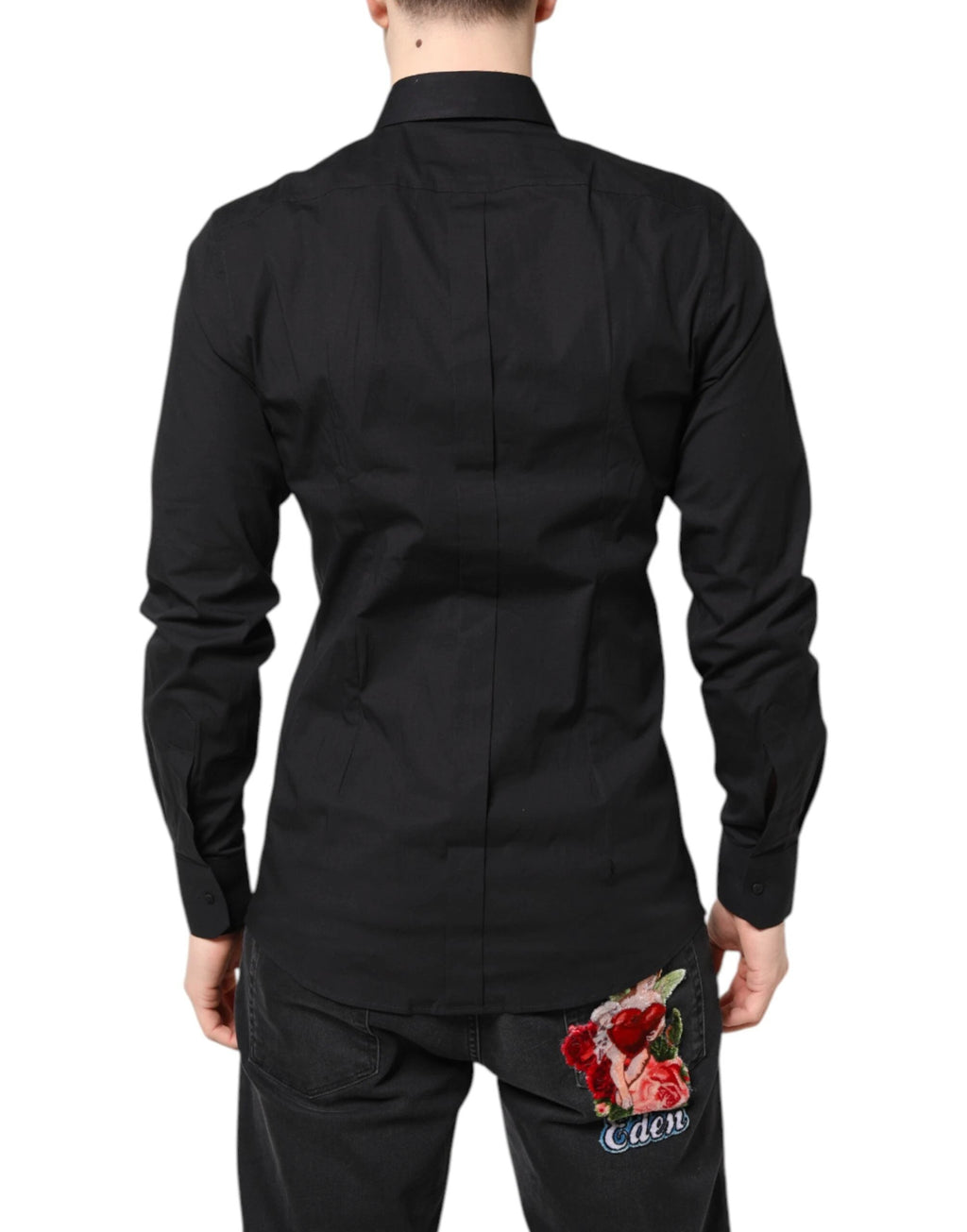 Dolce & Gabbana Black GOLD Cotton Dress Formal Shirt by Dolce & Gabbana