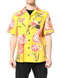 Dolce & Gabbana Yellow Floral Men Button Down Casual Shirt by Dolce & Gabbana