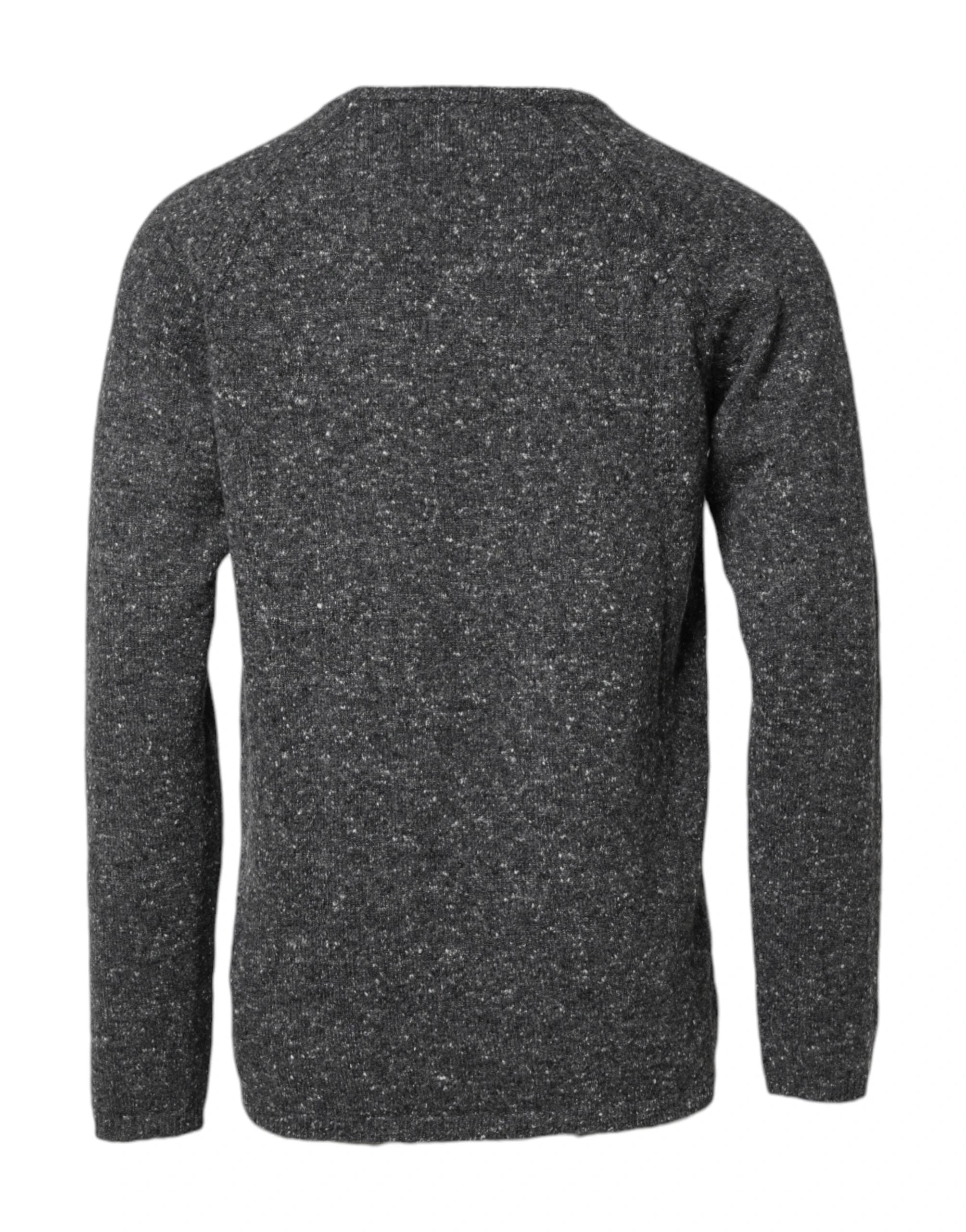 Dolce & Gabbana Gray Wool Knitted Round Neck Pullover Sweater by Dolce & Gabbana