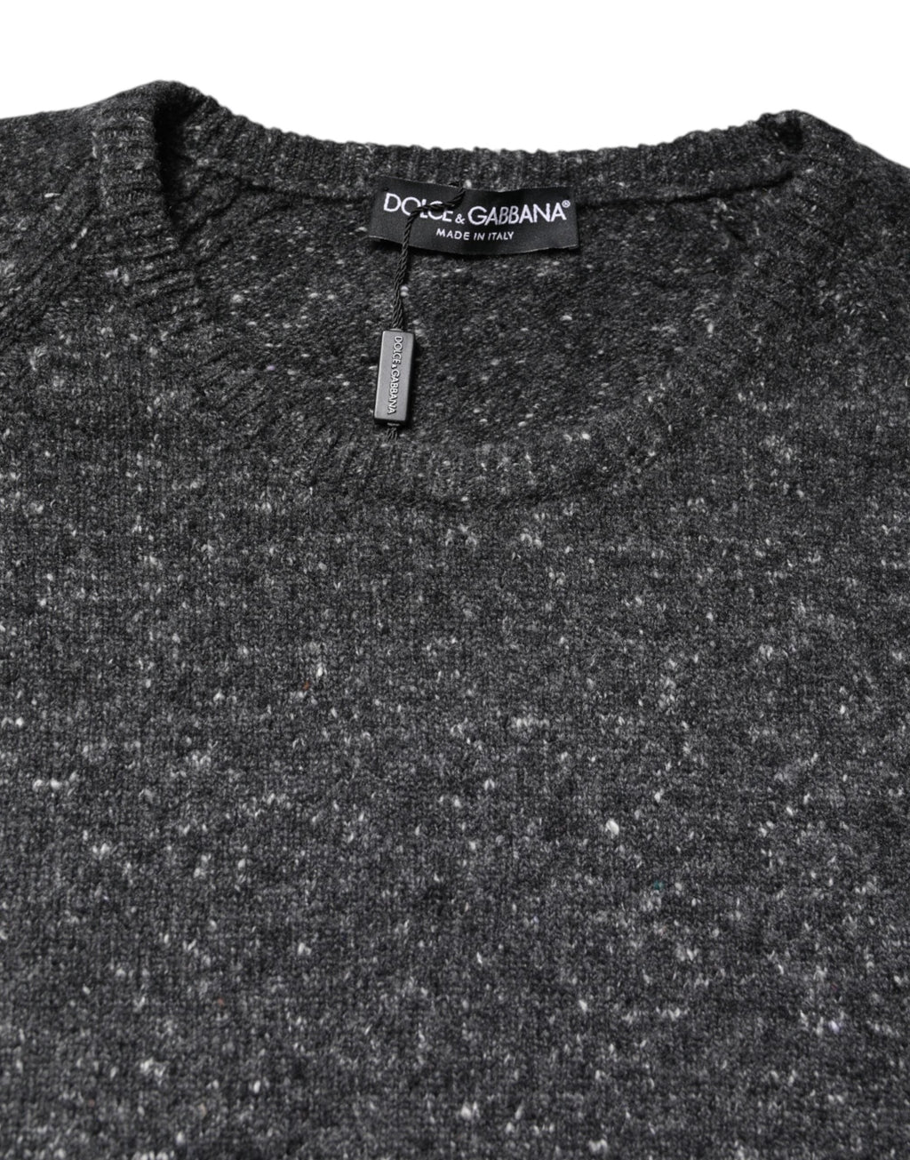 Dolce & Gabbana Gray Wool Knitted Round Neck Pullover Sweater by Dolce & Gabbana