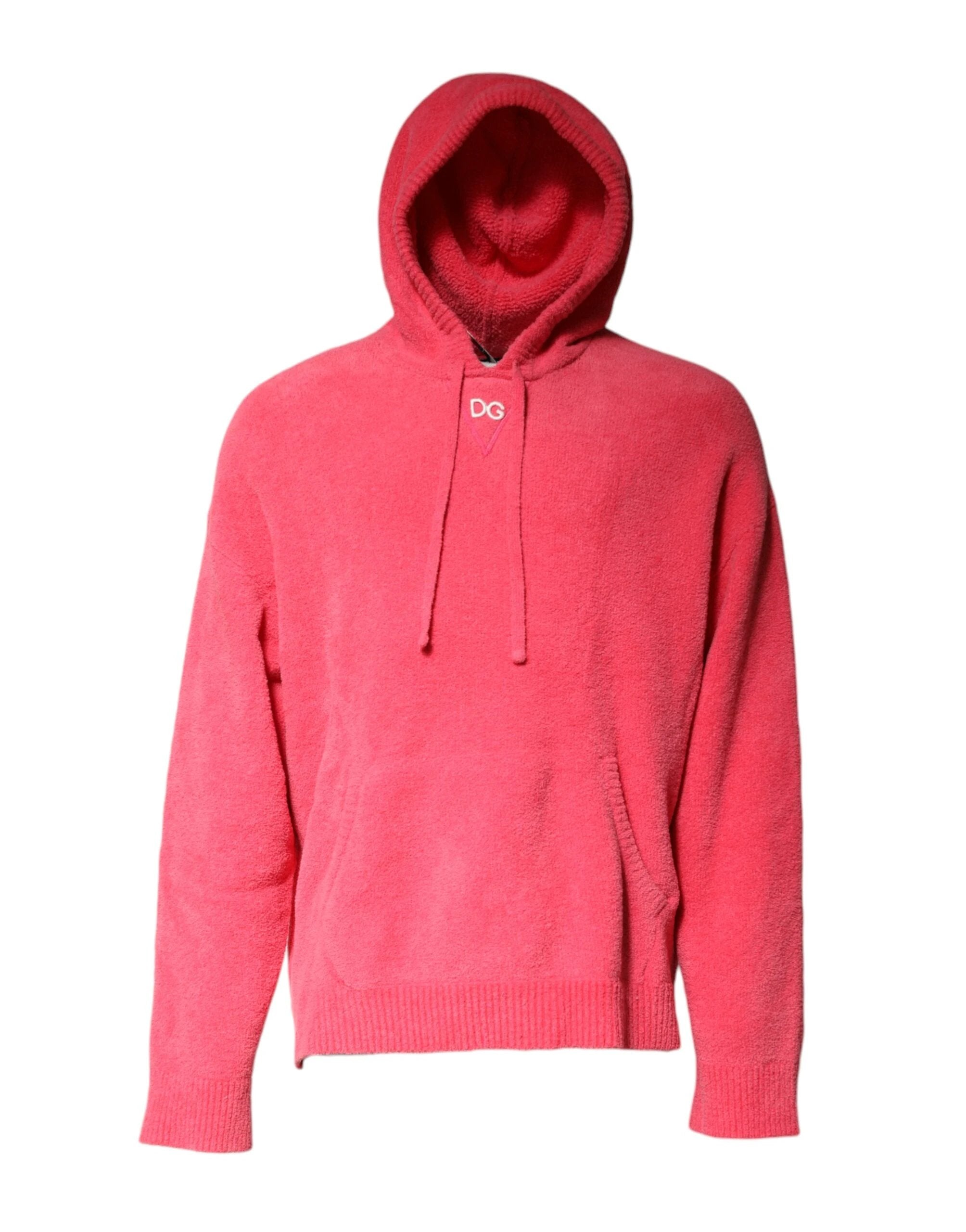 Dolce & Gabbana Red Cotton Knit Hooded Men Pullover Sweater by Dolce & Gabbana