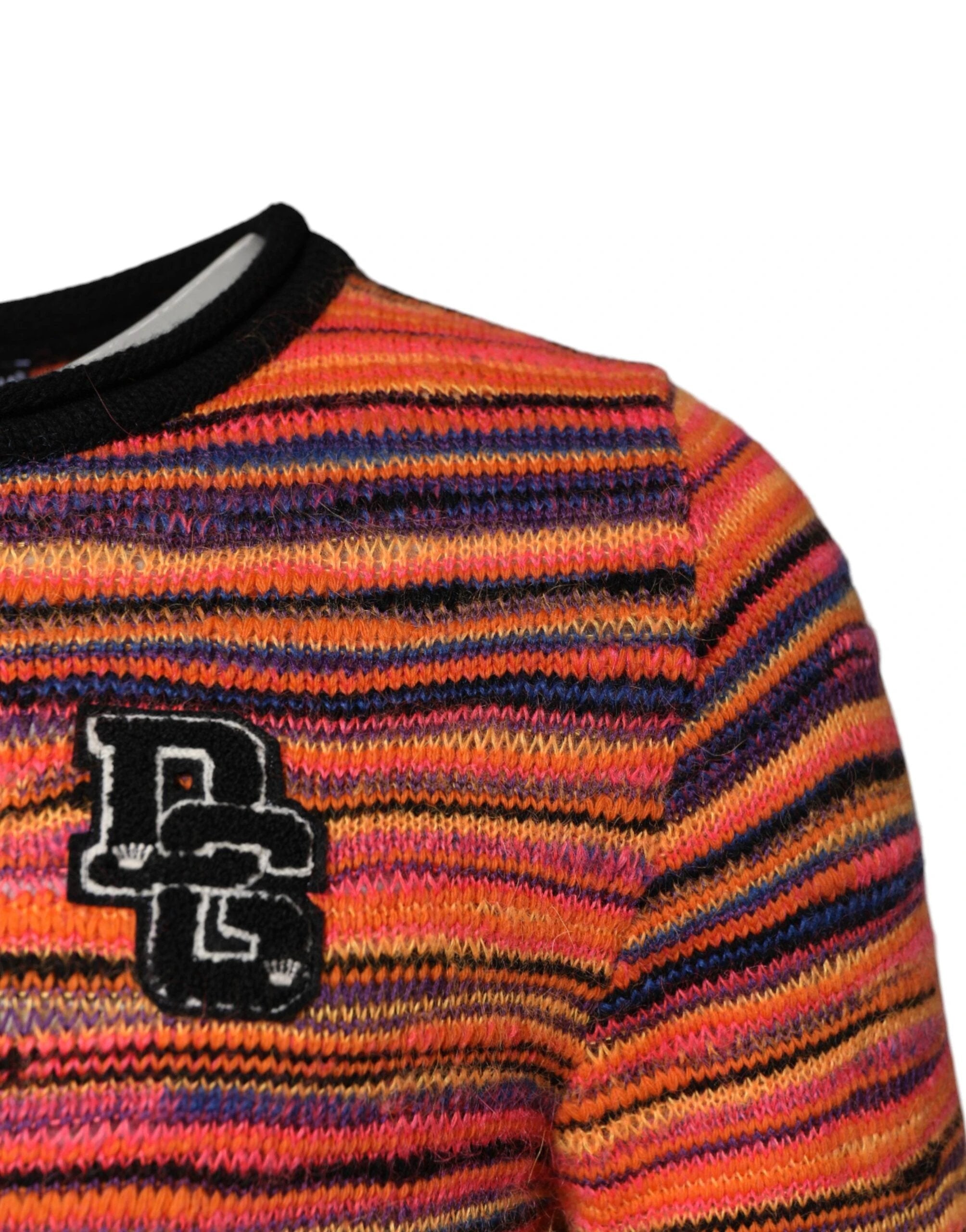 Dolce & Gabbana Multicolor Wool DGLogo Knit Pullover Sweater by Dolce & Gabbana