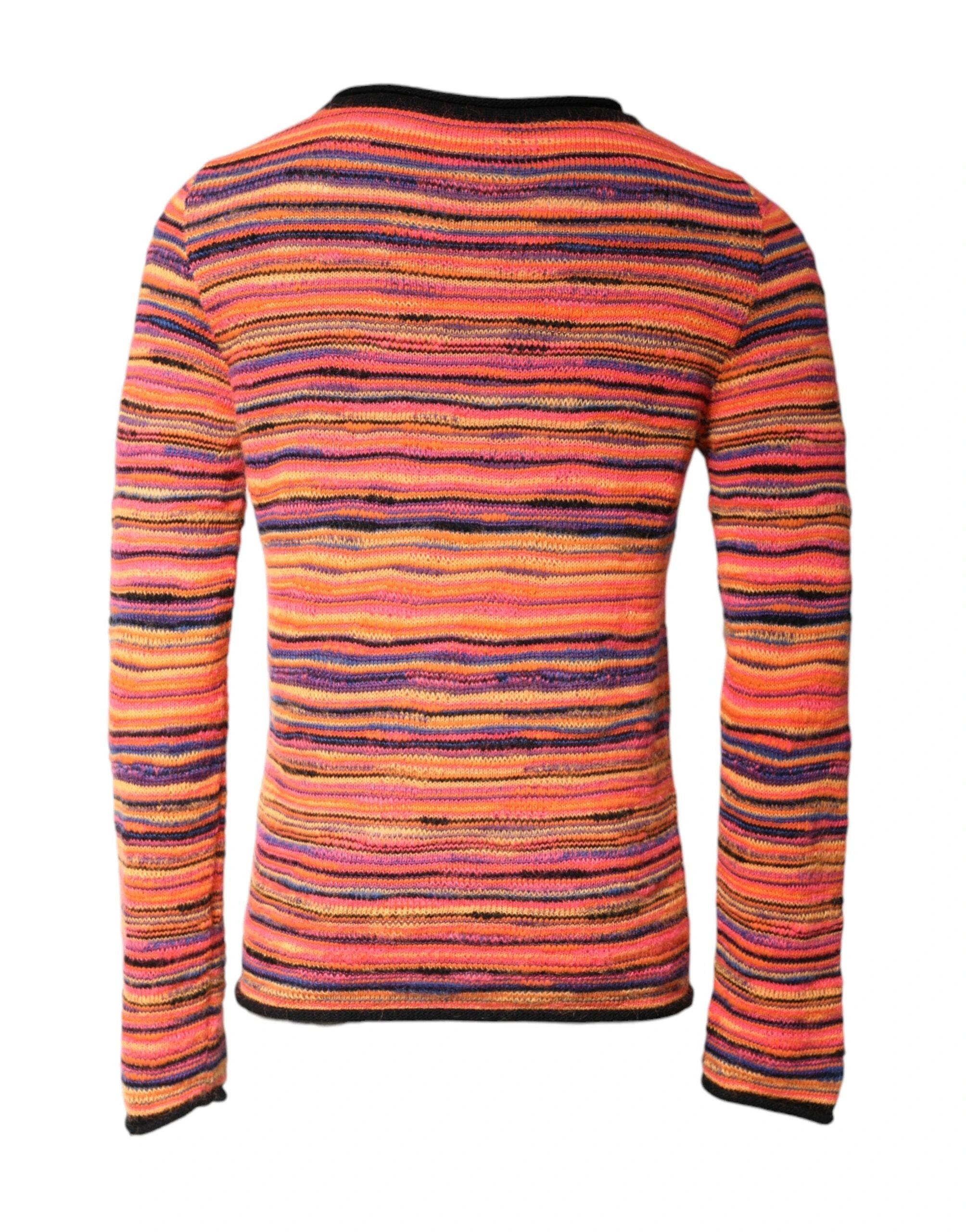 Dolce & Gabbana Multicolor Wool DGLogo Knit Pullover Sweater by Dolce & Gabbana